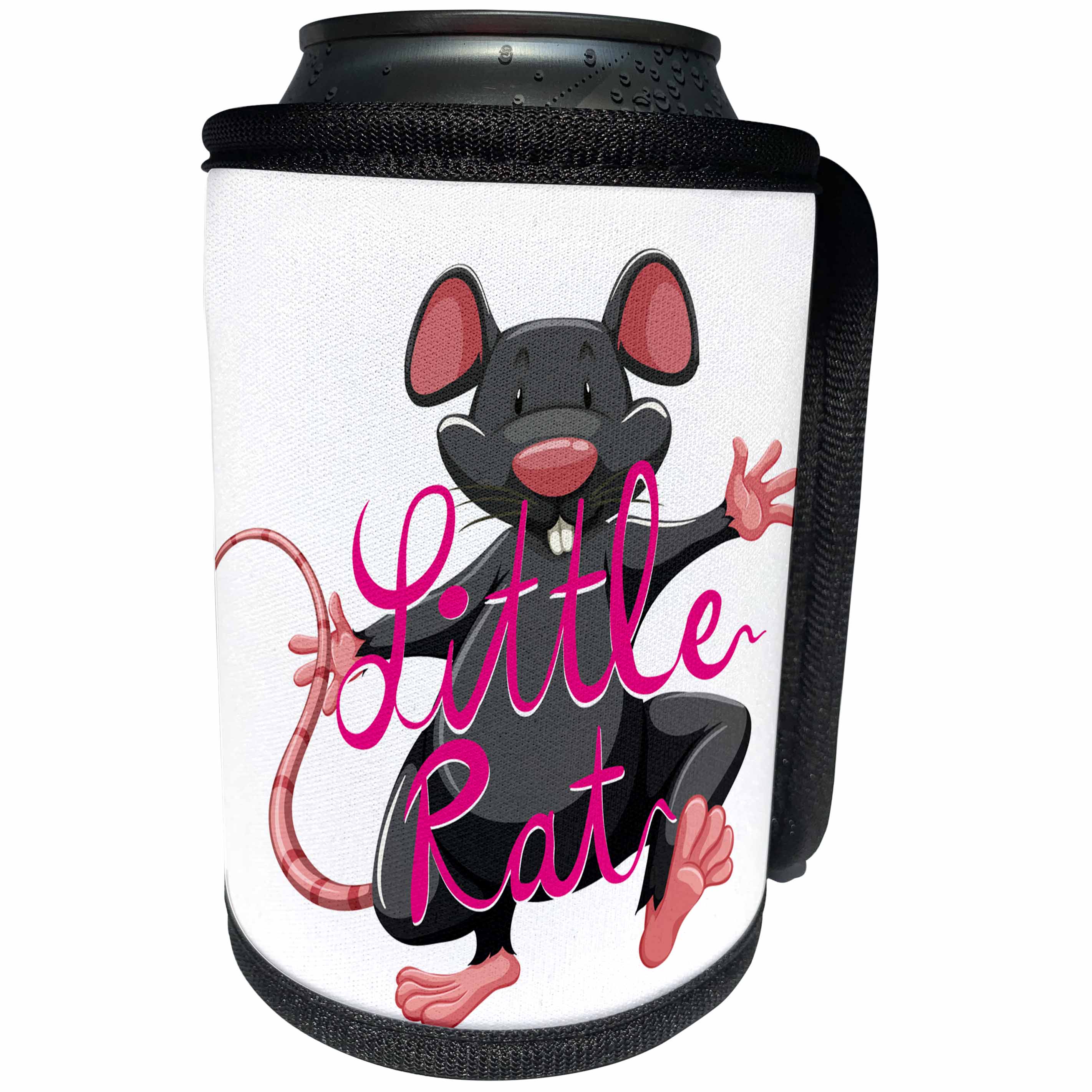 3dRose Sven Herkenrath Animals - Graphic Little Rat Animals Rodent - Can Cooler Bottle Wrap (cc_262427)