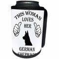 3dRose Sven Herkenrath Pets - Woman Dog German Shepherd Pet Love Black And White - Can Cooler Bottle Wrap (cc_262435)