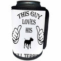 3dRose Sven Herkenrath Pets - Guy Loves Bull Terrier Dog Breed - Can Cooler Bottle Wrap (cc_262443)