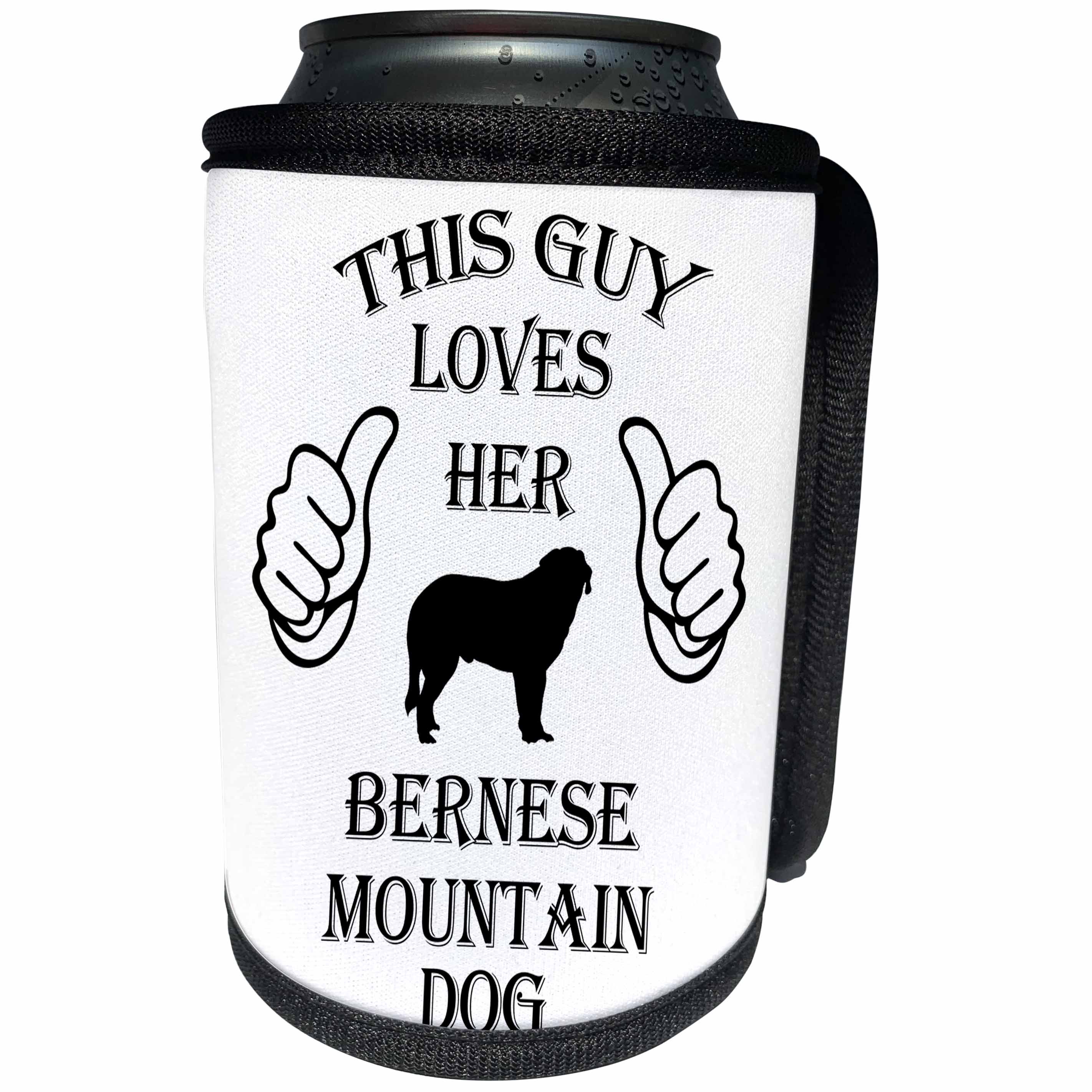 3dRose Sven Herkenrath Pets - Pet Fan Guy Bernese Mountain Dog Design - Can Cooler Bottle Wrap (cc_262444)