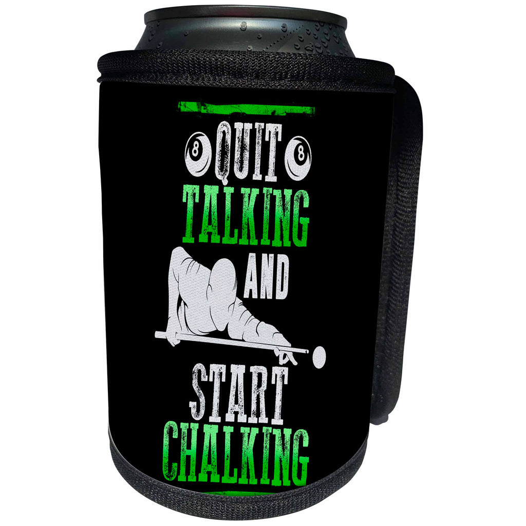 3dRose Sven Herkenrath Hobby Chalking - Quit Talking And Start Chalking Chalking Sport Hobby - Can Cooler Bottle Wrap (cc_262447)