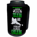 3dRose Sven Herkenrath Hobby Chalking - Quit Talking And Start Chalking Chalking Sport Hobby - Can Cooler Bottle Wrap (cc_262447)