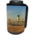 3dRose Sandy Mertens California - Huntington Beach Pier - Can Cooler Bottle Wrap (cc_26245)