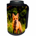 3dRose Sven Herkenrath Animals - A Fox In The Woods Portrait Animal Fox - Can Cooler Bottle Wrap (cc_262457)