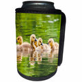 3dRose Sven Herkenrath Animals - A Group Of Goslings Swimming In The Lake Animal Goose - Can Cooler Bottle Wrap (cc_262458)