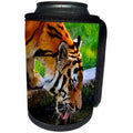 3dRose Sven Herkenrath Animals - Powerful Tiger Drinking Water Animal Tigers - Can Cooler Bottle Wrap (cc_262467)