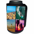 3dRose Sandy Mertens California - Huntington Beach Collage - Can Cooler Bottle Wrap (cc_26248)