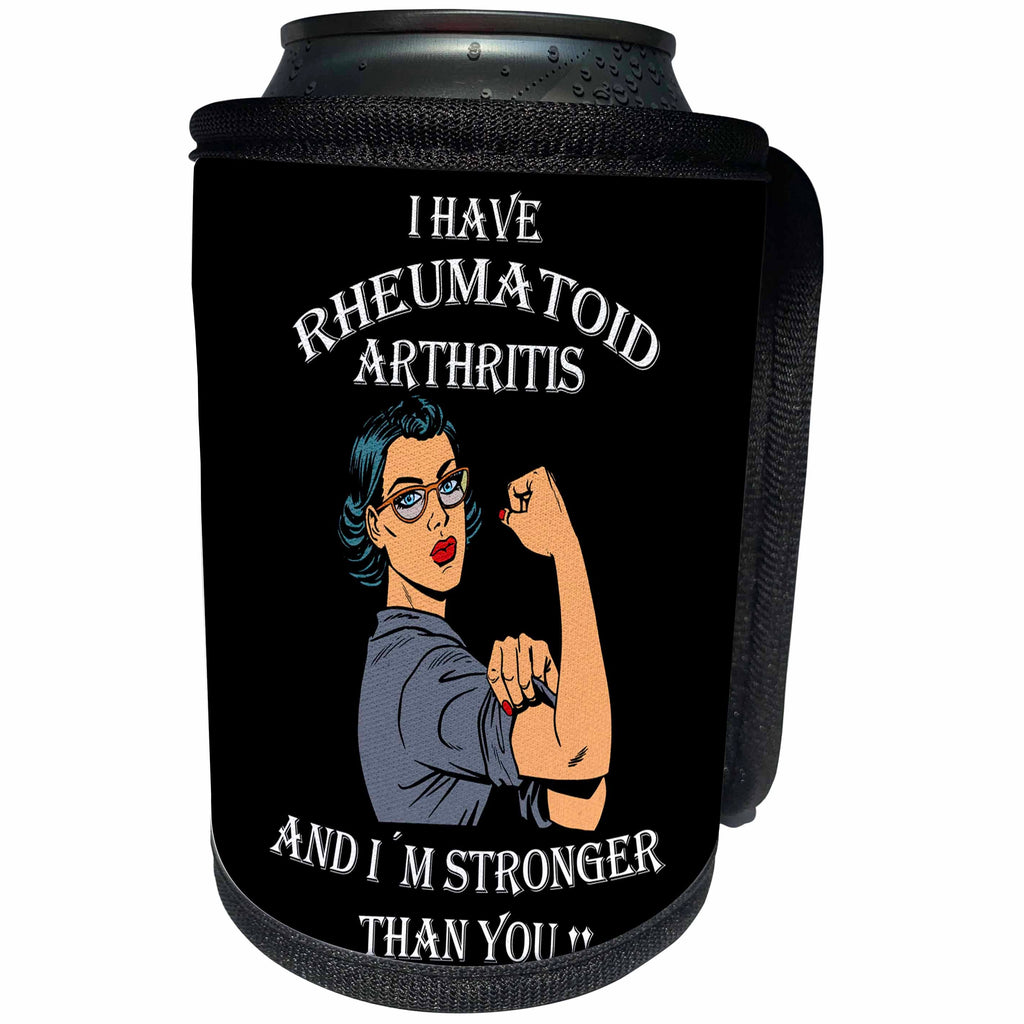 3dRose Sven Herkenrath Inspirational Quotes - Inspirational Rheumatoid Arthritis Support Quotes Woman - Can Cooler Bottle Wrap (cc_262481)
