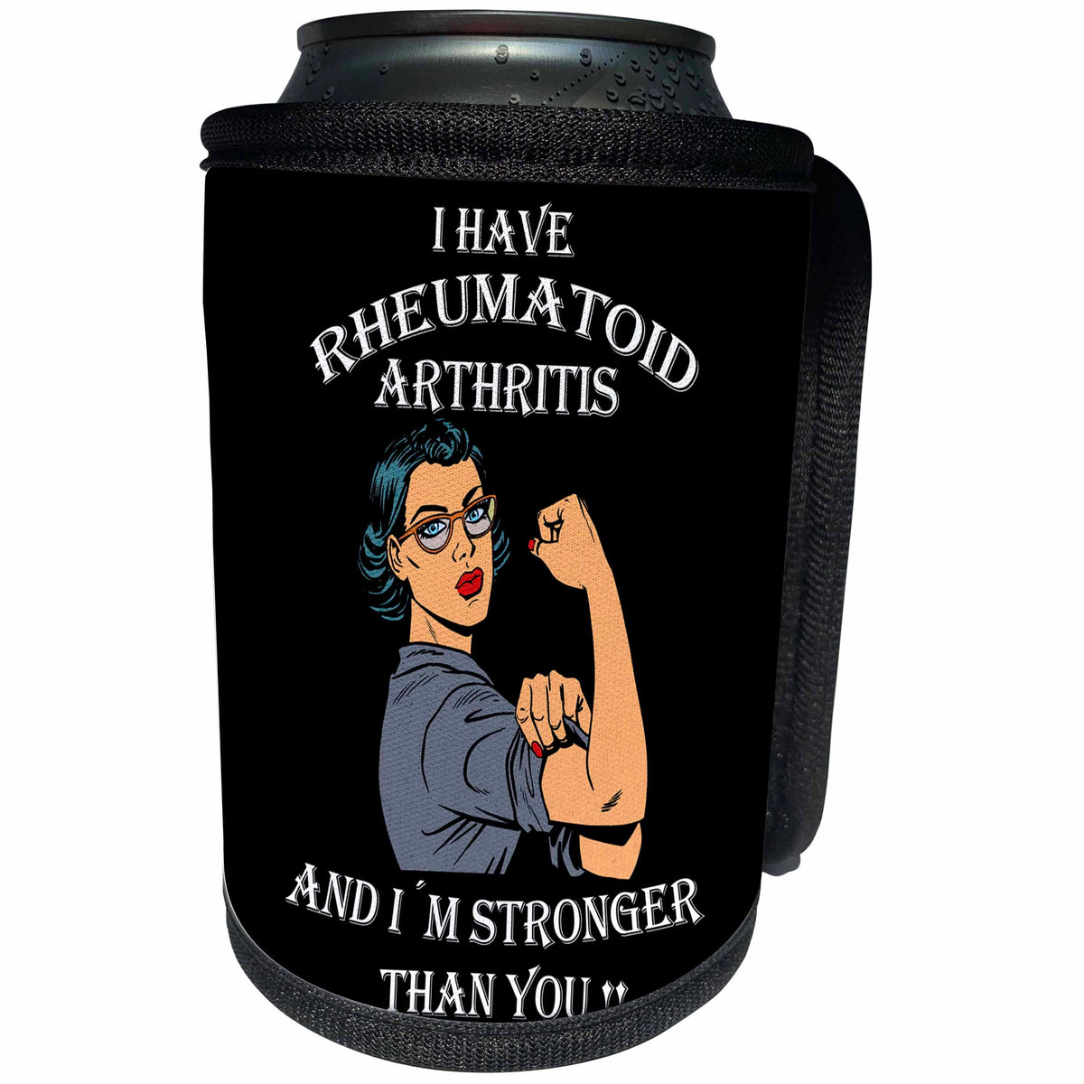 3dRose Sven Herkenrath Inspirational Quotes - Inspirational Rheumatoid Arthritis Support Quotes Woman - Can Cooler Bottle Wrap (cc_262481)