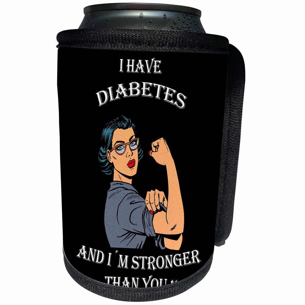 3dRose Sven Herkenrath Inspirational Quotes - Inspirational Diabetes Support Quote Woman - Can Cooler Bottle Wrap (cc_262483)