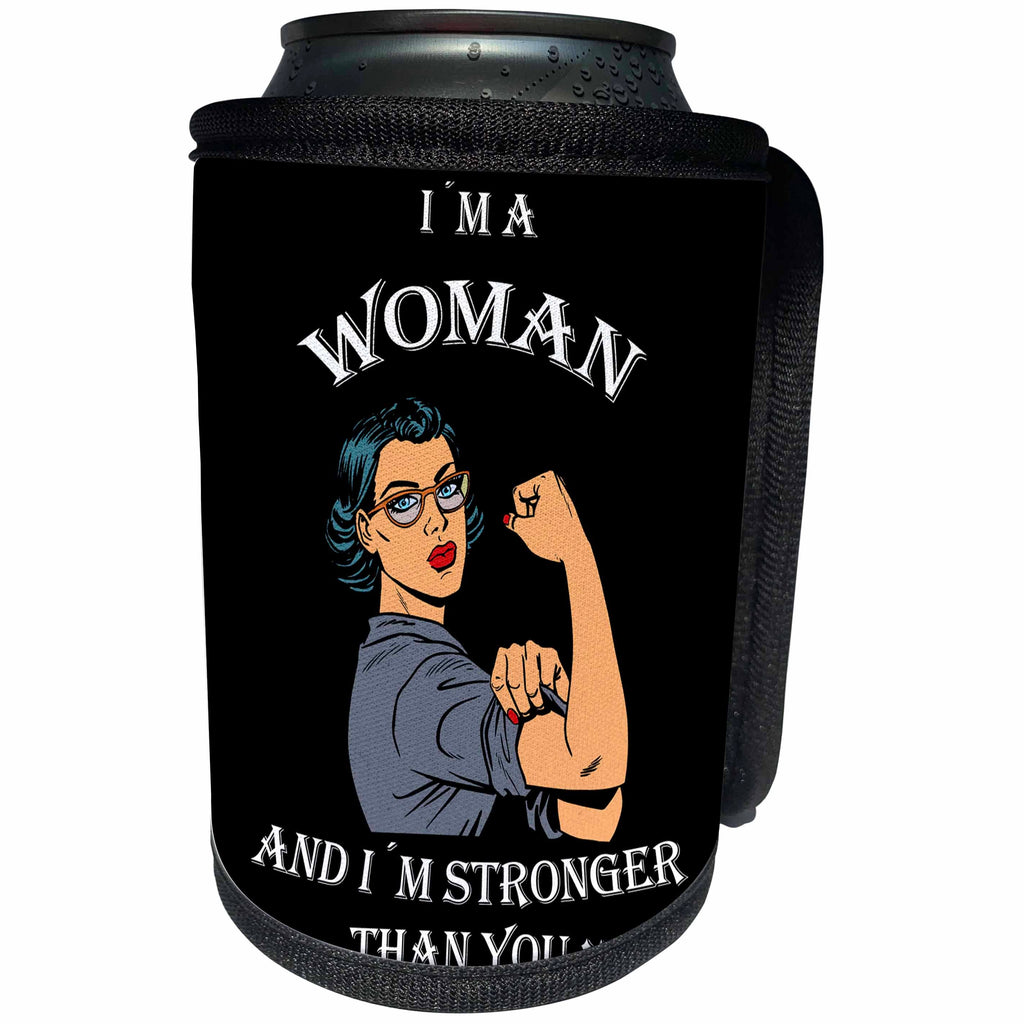 3dRose Sven Herkenrath Inspirational Quotes - Woman Power Inspirational Phrase Feminism - Can Cooler Bottle Wrap (cc_262485)