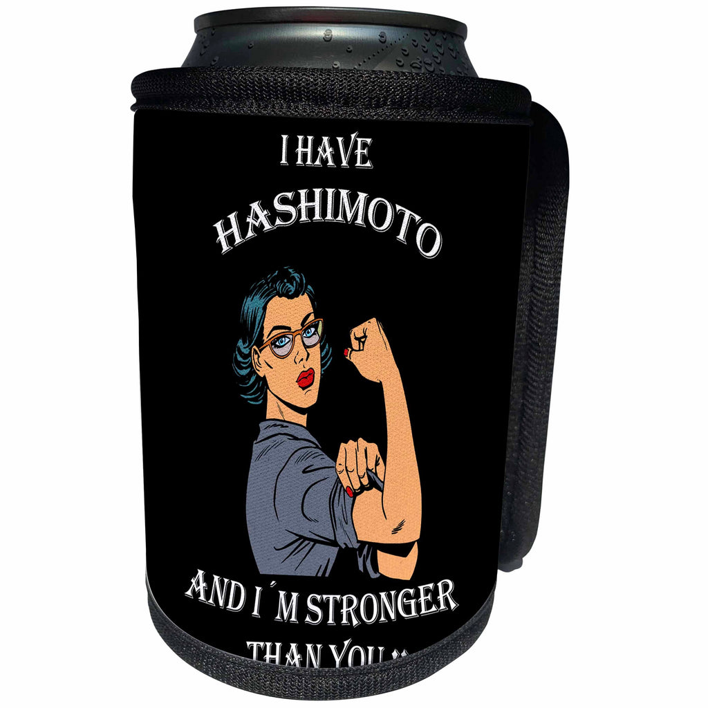 3dRose Sven Herkenrath Inspirational Quotes - Hashimoto Patients Inspirational Phrase Support - Can Cooler Bottle Wrap (cc_262489)