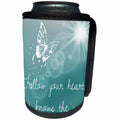 3dRose Sven Herkenrath Inspirational Quotes - Wisdom Sayings Follow Your Heart Grey Background - Can Cooler Bottle Wrap (cc_262492)