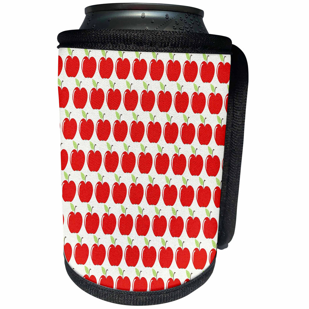 3dRose Food - Image of Rows Of Sweet Red Apples - Can Cooler Bottle Wrap (cc_262511)