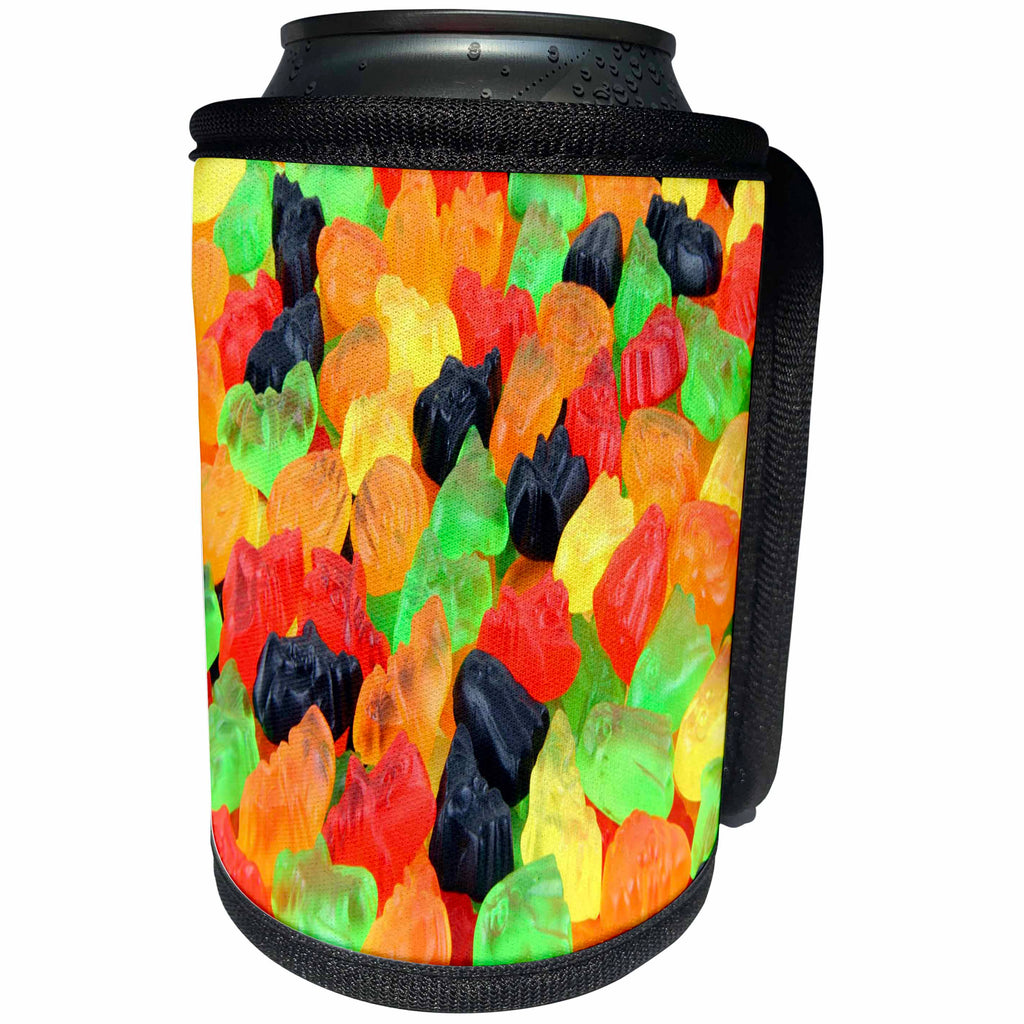 3dRose Food - Image of Macro Of Gummy Bears Candy - Can Cooler Bottle Wrap (cc_262512)