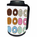 3dRose Food - Image of Rows Of Donuts In Pastel - Can Cooler Bottle Wrap (cc_262513)