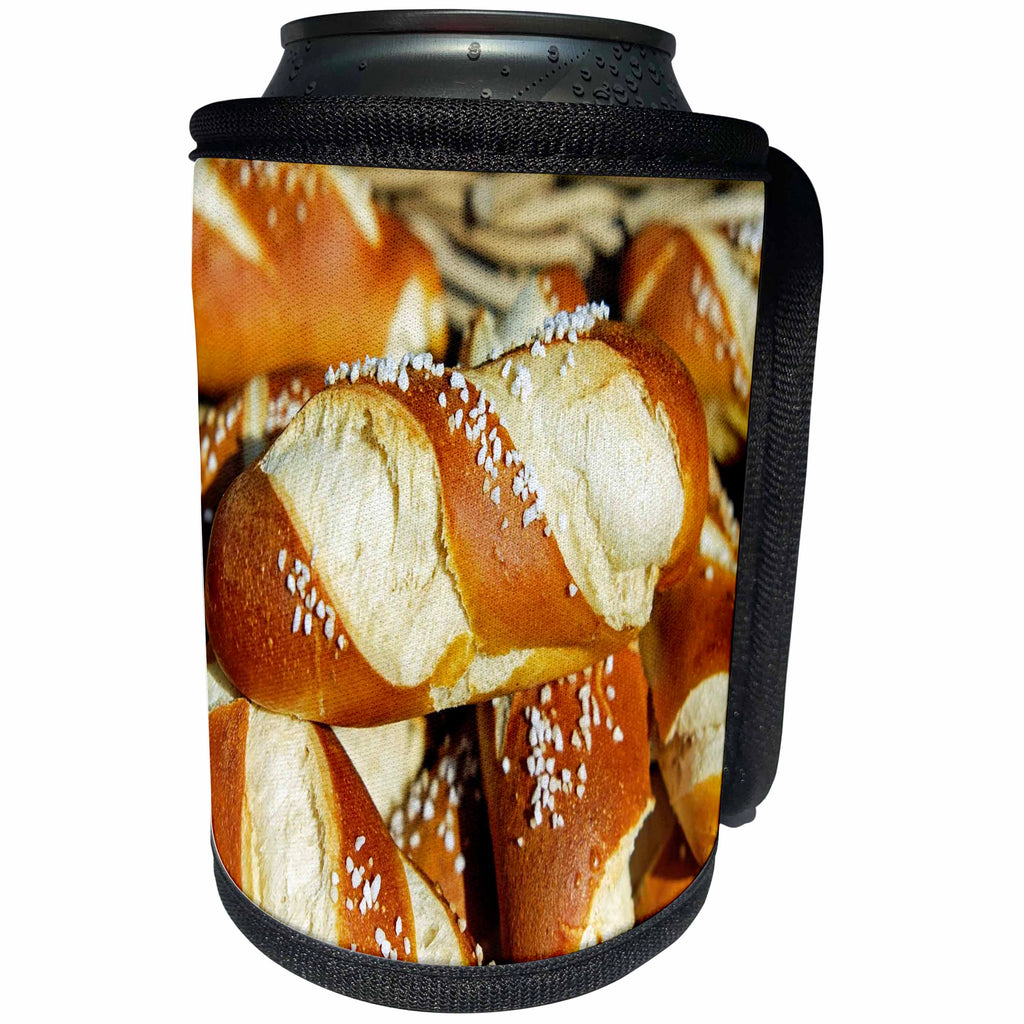 3dRose Food - Image of Macro Of Pretzels - Can Cooler Bottle Wrap (cc_262516)