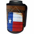 3dRose Flags Of States Unique - Image of Flag Of Texas In Tin On Barn side - Can Cooler Bottle Wrap (cc_262519)