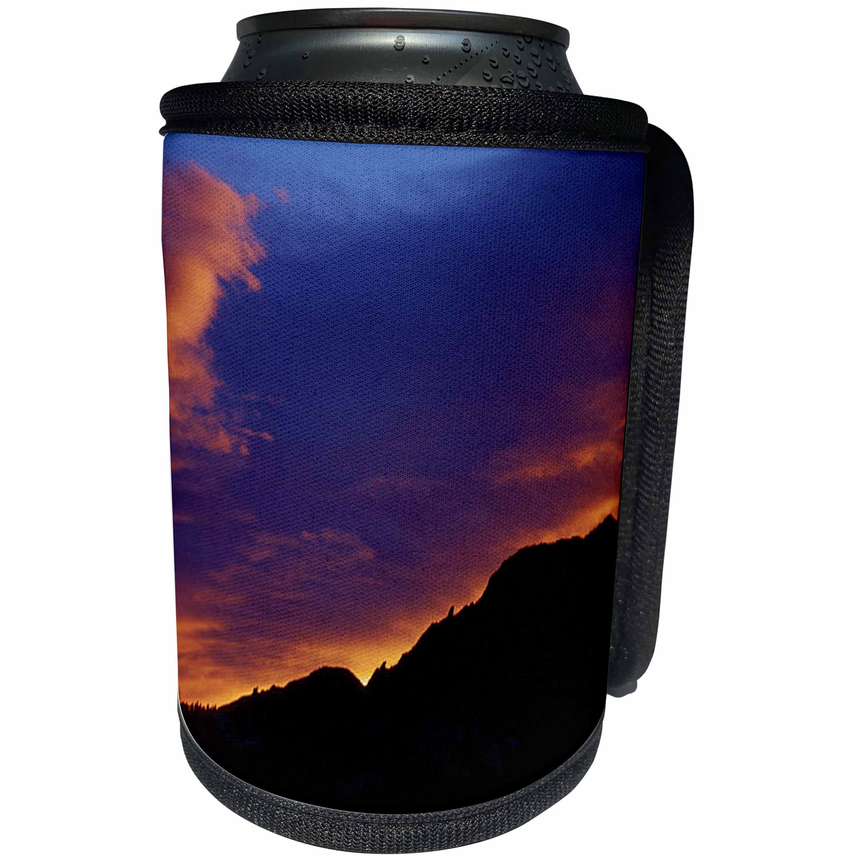 3dRose Sandy Mertens Colorado - Colorado Boulder Sunset Over Flatirons - Can Cooler Bottle Wrap (cc_26253)