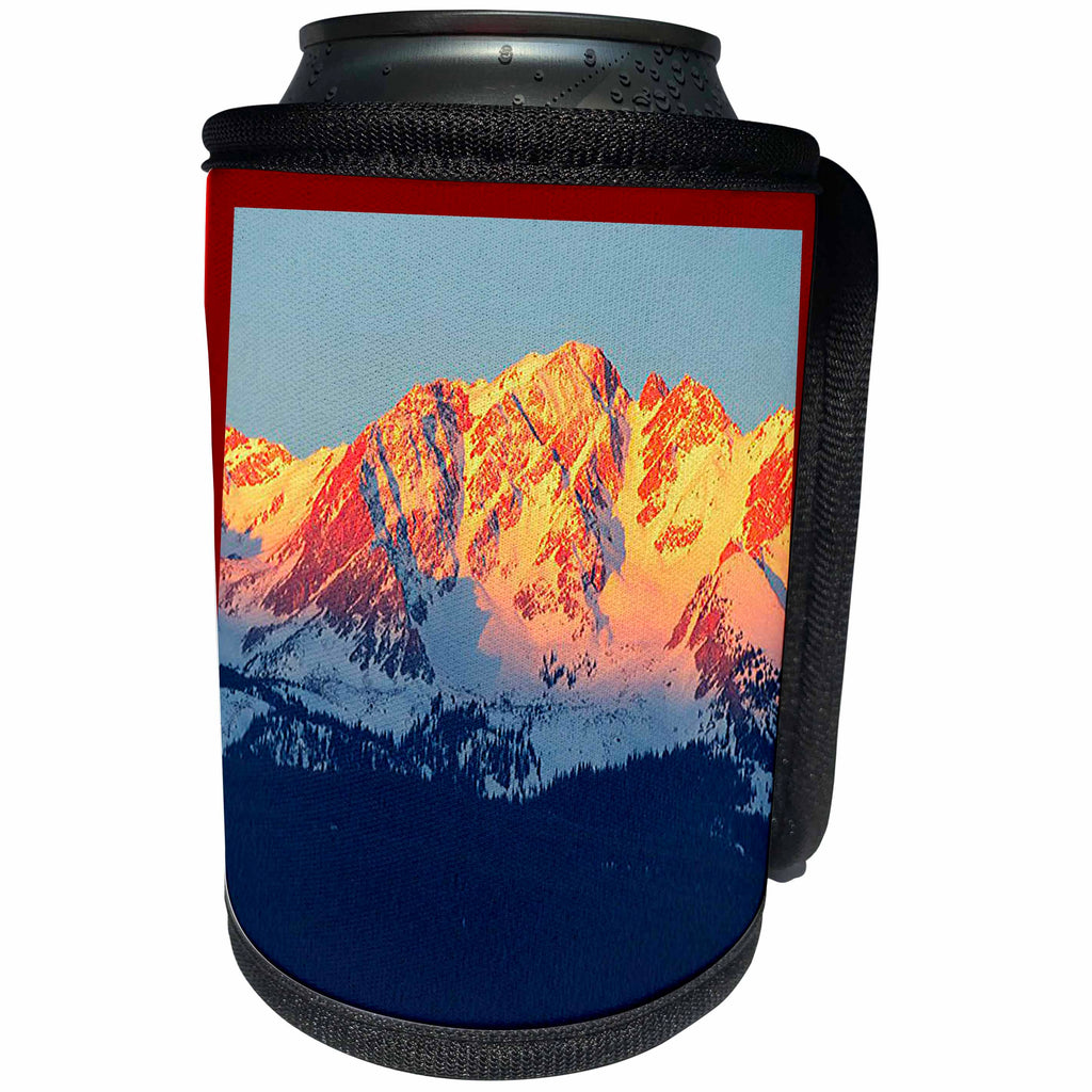 3dRose Sandy Mertens Colorado - Gore Range Winter Sunset in Eagles Nest Wilderness - Can Cooler Bottle Wrap (cc_26266)
