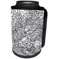 3dRose DYLAN SEIBOLD - MONOCHROME - Crazy Duck - Can Cooler Bottle Wrap (cc_262764)