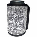3dRose DYLAN SEIBOLD - MONOCHROME - Alien Gnome Bower - Can Cooler Bottle Wrap (cc_262769)