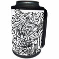 3dRose DYLAN SEIBOLD - MONOCHROME - Funny Face Land - Can Cooler Bottle Wrap (cc_262780)