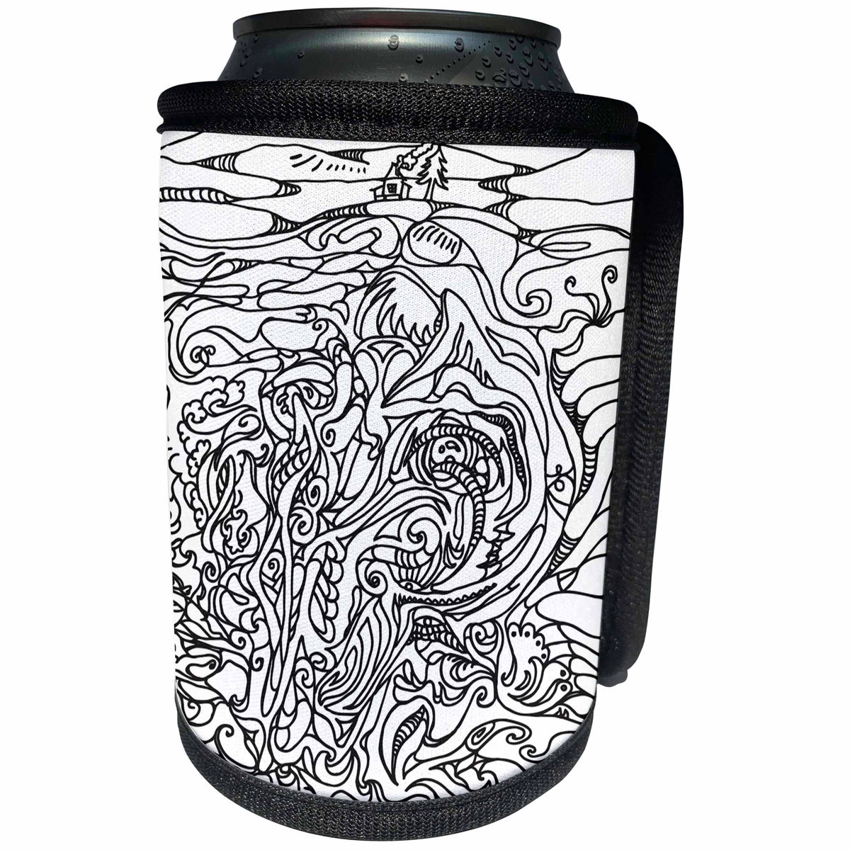 3dRose DYLAN SEIBOLD - MONOCHROME - Earths Interior - Can Cooler Bottle Wrap (cc_262788)