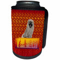 3dRose Beverly Turner Chinese New Year Design - Pekingese Dog on Happy Chinese New Year, Bright Red and Yellow Design - Can Cooler Bottle Wrap (cc_262813)