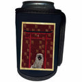 3dRose Beverly Turner Chinese New Year Design - Pekingese Dog, Red Asian Arch, Scattered Sign of the Dog Design, Gold - Can Cooler Bottle Wrap (cc_262815)