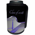 3dRose Beverly Turner Graduation Design - Graceful Purple Abstract Design with Tassel on Ribbon, Class of 2018 - Can Cooler Bottle Wrap (cc_262817)