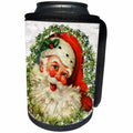 3dRose Cassie Peters Christmas - Vintage Santa Grunge - Can Cooler Bottle Wrap (cc_262912)