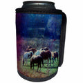 3dRose Cassie Peters Horses - Horse Pasture Horses on Experimental Film - Can Cooler Bottle Wrap (cc_262918)