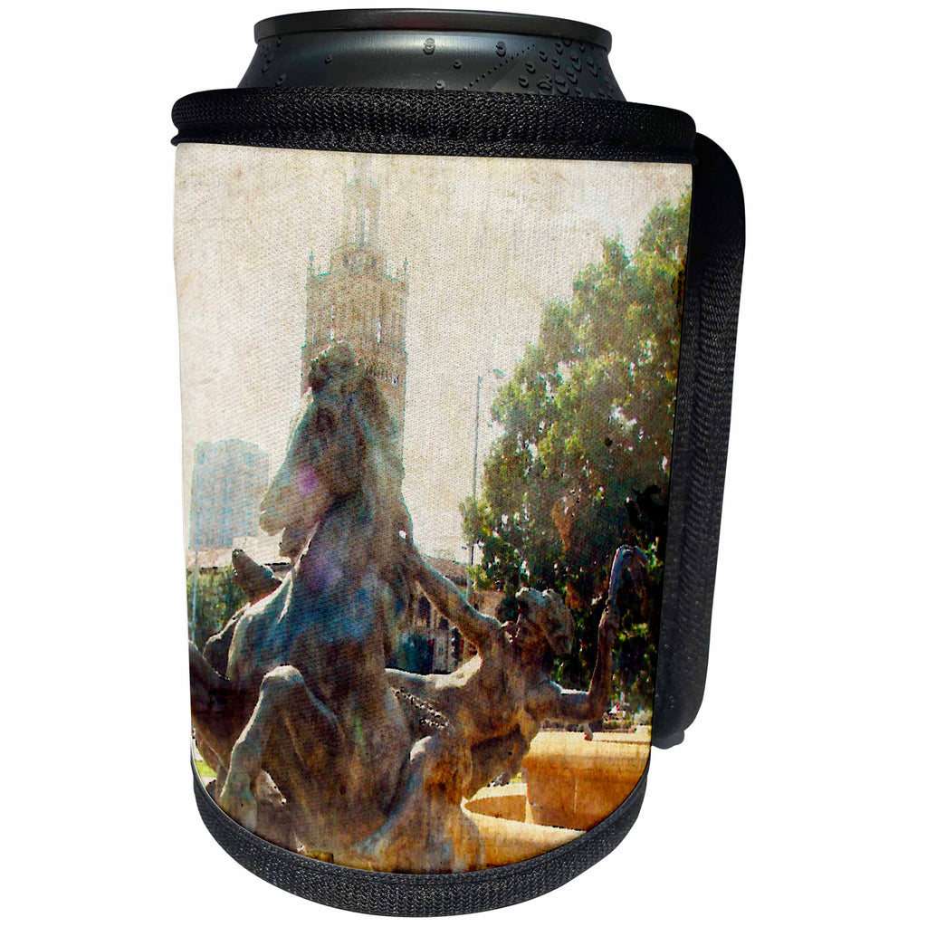 3dRose Cassie Peters Kansas City - Kansas City J.C. Fountain Horse - Can Cooler Bottle Wrap (cc_262921)