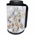 3dRose Andrea Haase Christmas Photography - Christmas star ornament white and gold - Can Cooler Bottle Wrap (cc_262941)