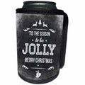 3dRose Andrea Haase Christmas Typography - Chalkboard with Christmas wishes typography tis the season - Can Cooler Bottle Wrap (cc_262942)