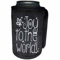 3dRose Andrea Haase Christmas Typography - Chalkboard with Christmas wishes typography Joy to the world - Can Cooler Bottle Wrap (cc_262945)