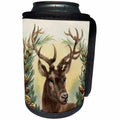 3dRose Andrea Haase Christmas Vintage - Vintage reindeer Christmas illustration - Can Cooler Bottle Wrap (cc_262948)