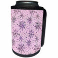 3dRose Andrea Haase Christmas Pattern - Christmas allover pattern with ink snowflakes in pink purple - Can Cooler Bottle Wrap (cc_262953)