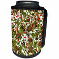 3dRose Andrea Haase Christmas Pattern - Christmas allover pattern with holly and pine cones - Can Cooler Bottle Wrap (cc_262954)