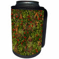 3dRose Andrea Haase Christmas Pattern - Christmas allover pattern holly and pine cones - Can Cooler Bottle Wrap (cc_262955)