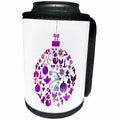 3dRose Andrea Haase Christmas Illustration - Christmas bauble filled with a pattern of xmas ornaments purple watercolor - Can Cooler Bottle Wrap (cc_262958)