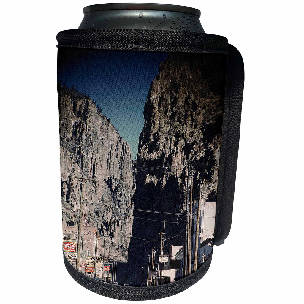 3dRose Sandy Mertens Colorado - Main Street Creede in 1942 - Can Cooler Bottle Wrap (cc_26296)