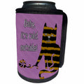3dRose Andrea Haase Christmas Illustration - Knitted cat winter illustration with text Baby its cold outside - Can Cooler Bottle Wrap (cc_262962)
