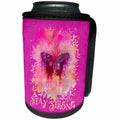 3dRose Andrea Haase Animals Illustration - Butterfly watercolor art with typography Stay Strong - Can Cooler Bottle Wrap (cc_262969)