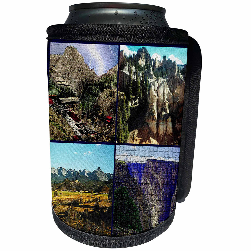 3dRose Sandy Mertens Colorado - Mountain Ranges and Mine - Can Cooler Bottle Wrap (cc_26297)