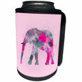 3dRose Andrea Haase Animals Illustration - Pink watercolor elephant artwork - Can Cooler Bottle Wrap (cc_262970)
