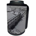 3dRose Sandy Mertens Connecticut - Vintage Housatonic River Bridge Stratford Drawing Canvas - Can Cooler Bottle Wrap (cc_26299)