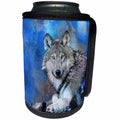 3dRose Andrea Haase Animals Illustration - Blue Wolf Wildlife Illustration - Can Cooler Bottle Wrap (cc_263002)