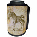 3dRose Andrea Haase Animals Illustration - Vintage zebra illustration sepia brown - Can Cooler Bottle Wrap (cc_263005)